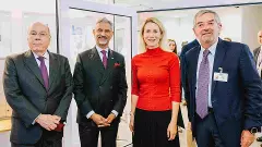 External Affairs Minister S Jaishankar with EU High Representative for Foreign Affairs Kaja Kallas (Second from right)