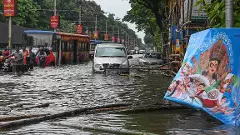 Kolkata waterlogged before Durga Puja