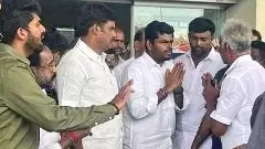 Annamalai meeting survivors and kin of victims in Karur.