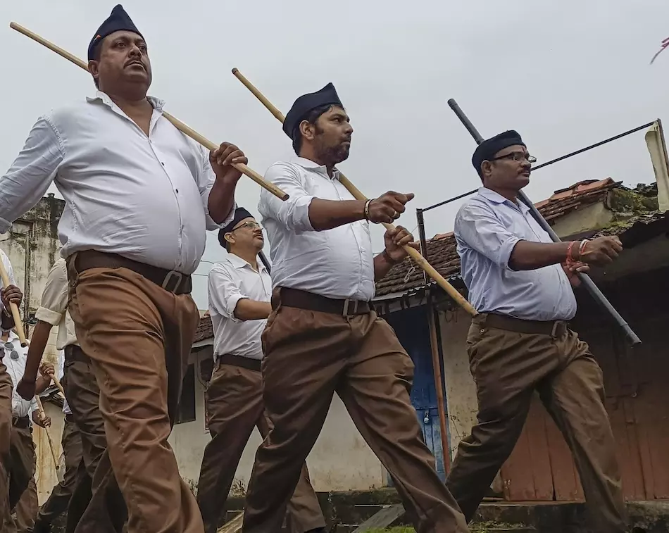 The increase in hate crimes across the state has coincided with a mushrooming of rabid Hindutva organisations as well as proliferation of RSS shakhas and new units of&nbsp; other Sangh affiliates. Representative image. PTI file photo