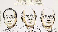 (From left) usumu Kitagawa, Richard Robson and Omar M. Yaghi