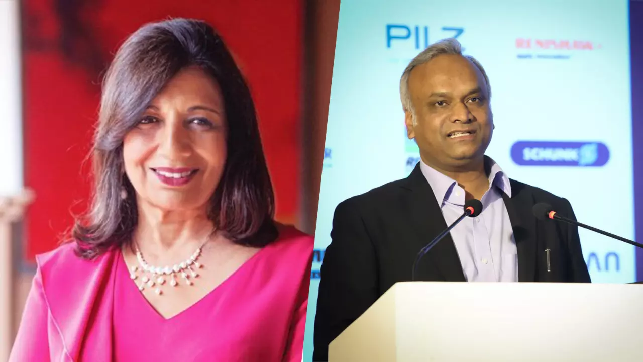 Biocon chief Kiran Mazumdar-Shaw, Priyank Kharge Biocon chief Kiran Mazumdar-Shaw, Priyank Kharge