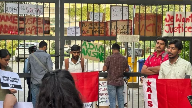 SAU students protest alleged cover-up of attempted gangrape on campus SAU students protest alleged cover-up of attempted gangrape on campus