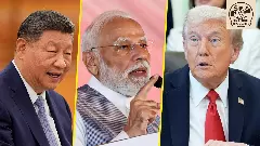 Xi Modi and Trump are involved in a complex trade conflict