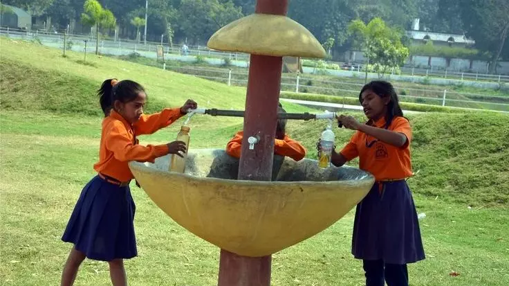 Bihar school girls in Patna. Bihars education allocation is among the highest in India.