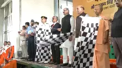 Union Defence Minister Rajnath Singh and Uttar Pradesh Chief Minister Yogi Adityanath flag off  first batch of BrahMos missiles from Lucknow