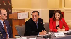 Indias new High Commissioner to Canada, Dinesh K Patnaik (Centre)