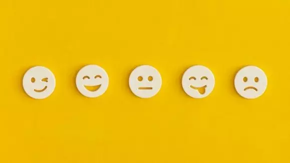 A panel of emojis used for customer feedback