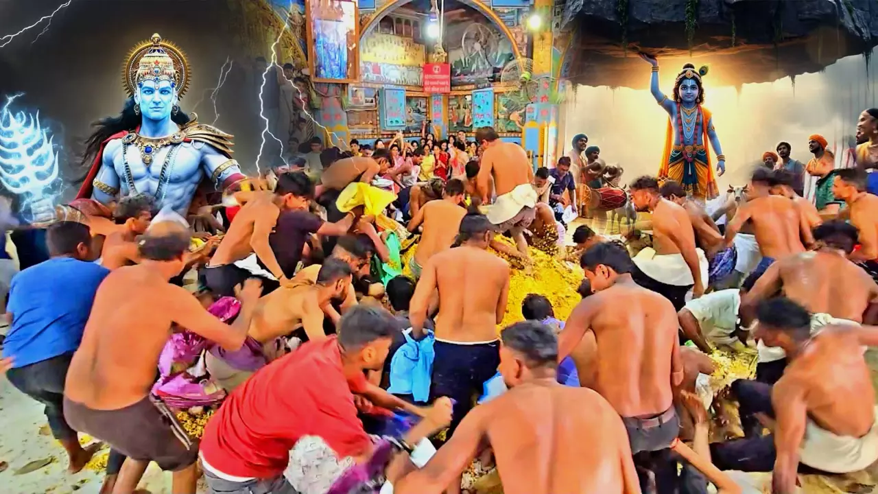 Devotees rush to grab God’s feast at Dakor’s Annakoot