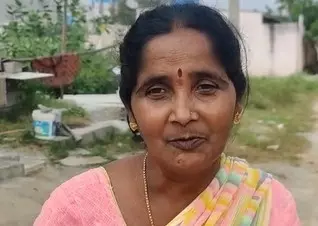 Bachchu Sujatha built her house in Rajiv Gandhi Nagar in 2017. And alleges she and her family have been living with the foul smell and contaminated water ever since. Photo by Saleem Shaik Bachchu Sujatha built her house in Rajiv Gandhi Nagar in 2017. And alleges she and her family have been living with the foul smell and contaminated water ever since. Photo by Saleem Shaik