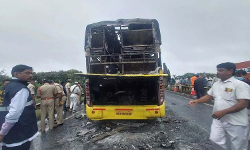 Kurnool bus tragedy: Officials inspect the charred bus