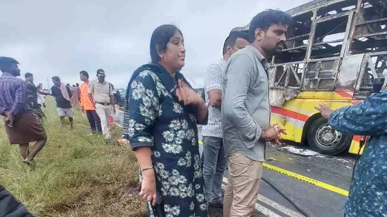 Kurnool bus tragedy: Heart-wrenching scenes as families of victims gather near the bus