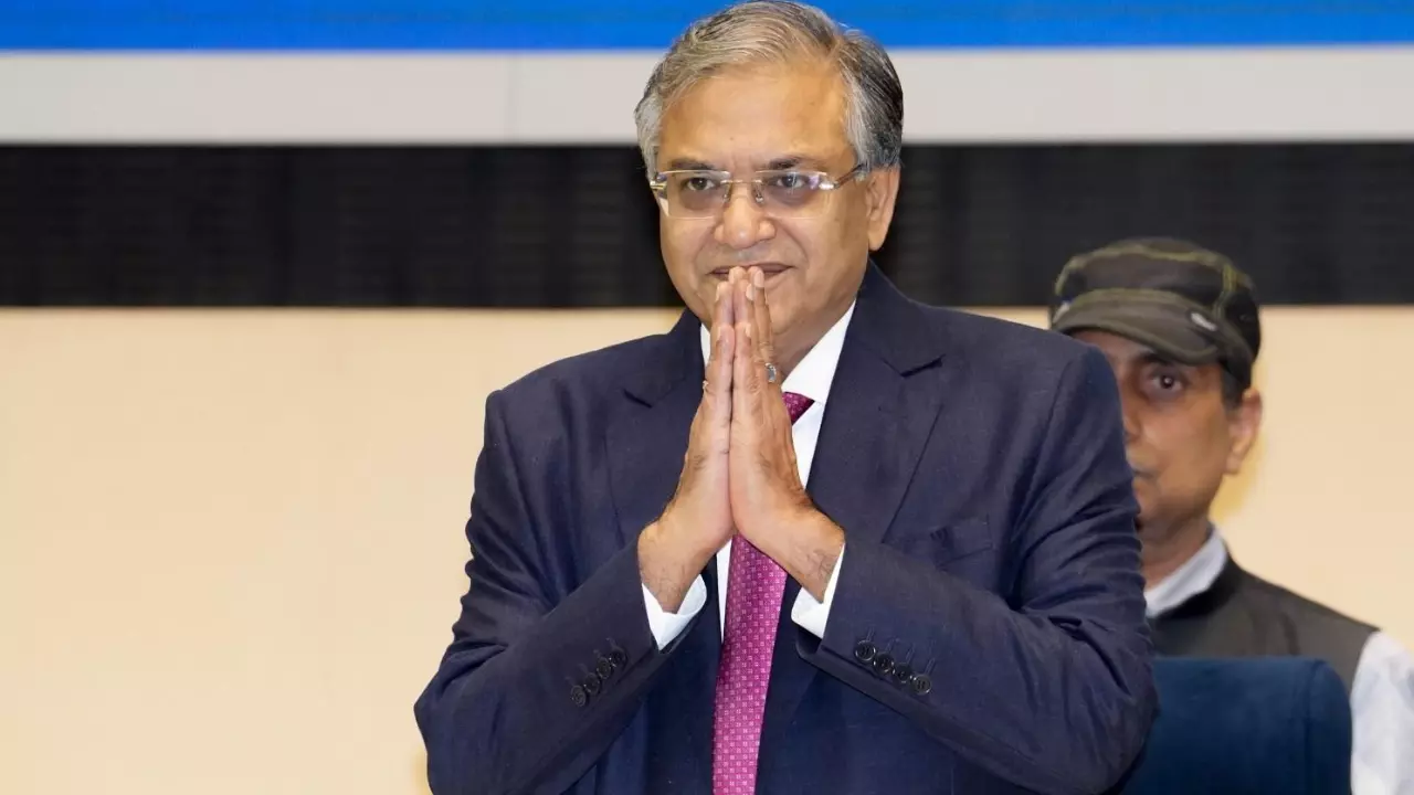 Chief Election Commissioner Gyanesh Kumar at a press conference, in New Delhi, Monday, Oct. 27, 2025.