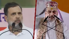 Congress leader Rahul Gandhi (left) at a rally in Muzaffarpur, and Union Home Minister Amit Shah at a rally in Darbhanga, Bihar, on Wednesday (October 29).