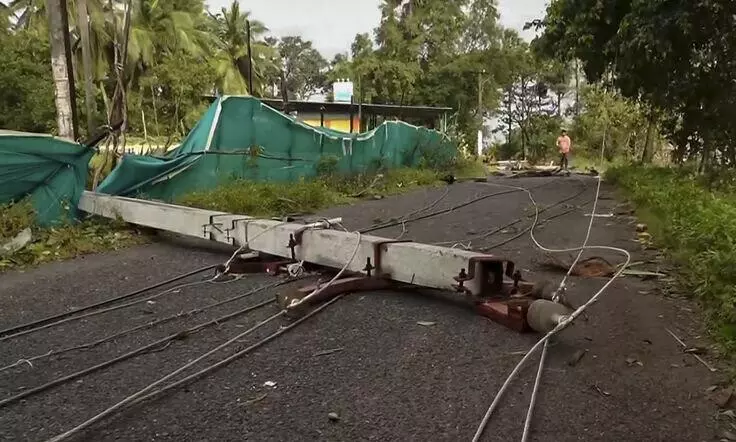 Cyclone Montha damage in Machilipatnam Cyclone Montha damage in Machilipatnam