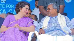 Siddaramaiah and Priyanka Gandhi