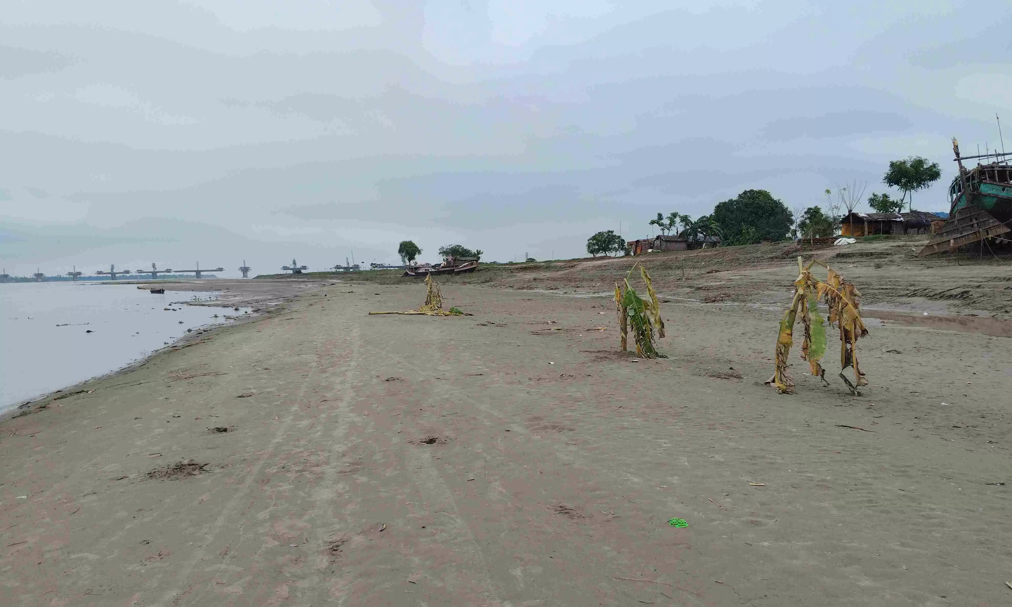 Banks at Karampur village along Ganges in Bihars Raghopur Banks at Karampur village along Ganges in Bihars Raghopur