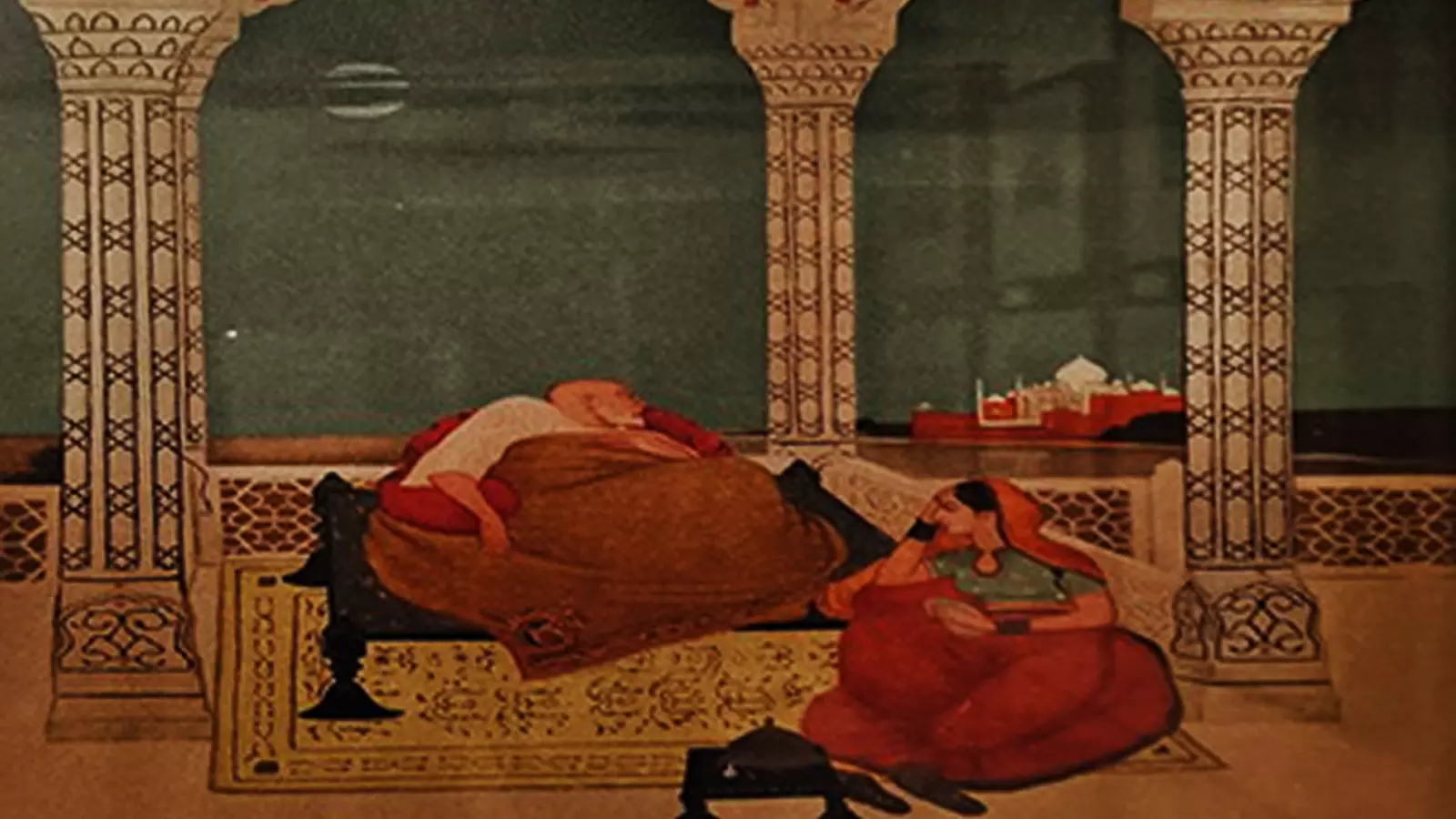 The passing of Shah Jahan, artist unknown. Photo by Binoo K John The passing of Shah Jahan, artist unknown. Photo by Binoo K John