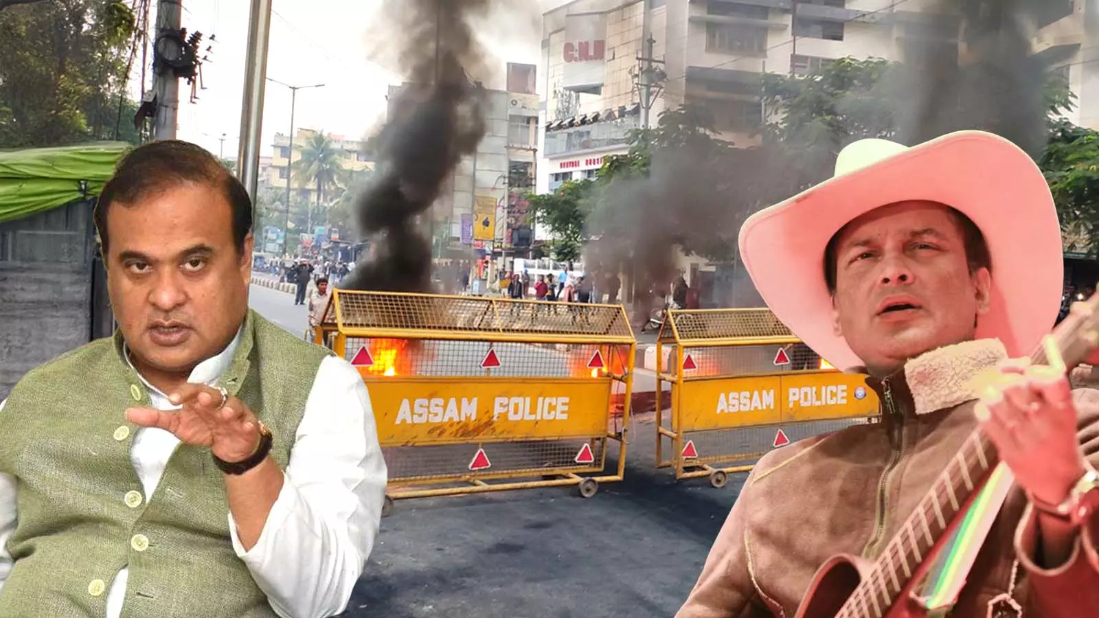 Assam Chief Minister Himanta Biswa Sarma and Zubeen Garg