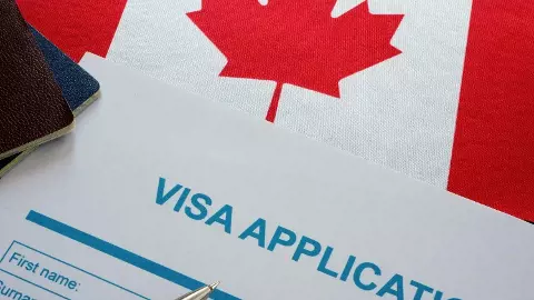 visa application form and Canada flag visa application form and Canada flag