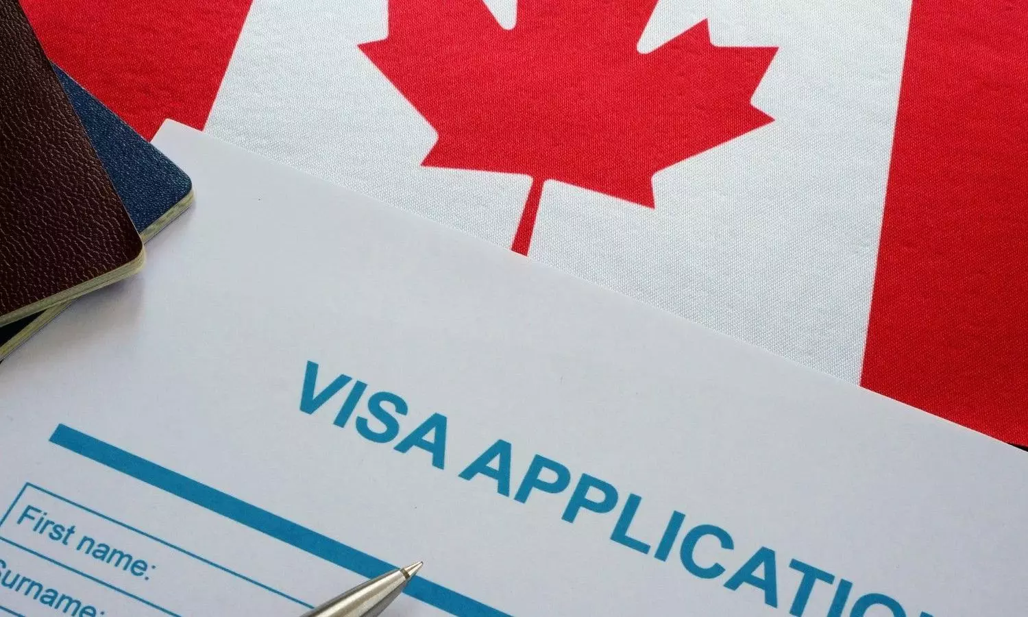 visa application form and Canada flag visa application form and Canada flag