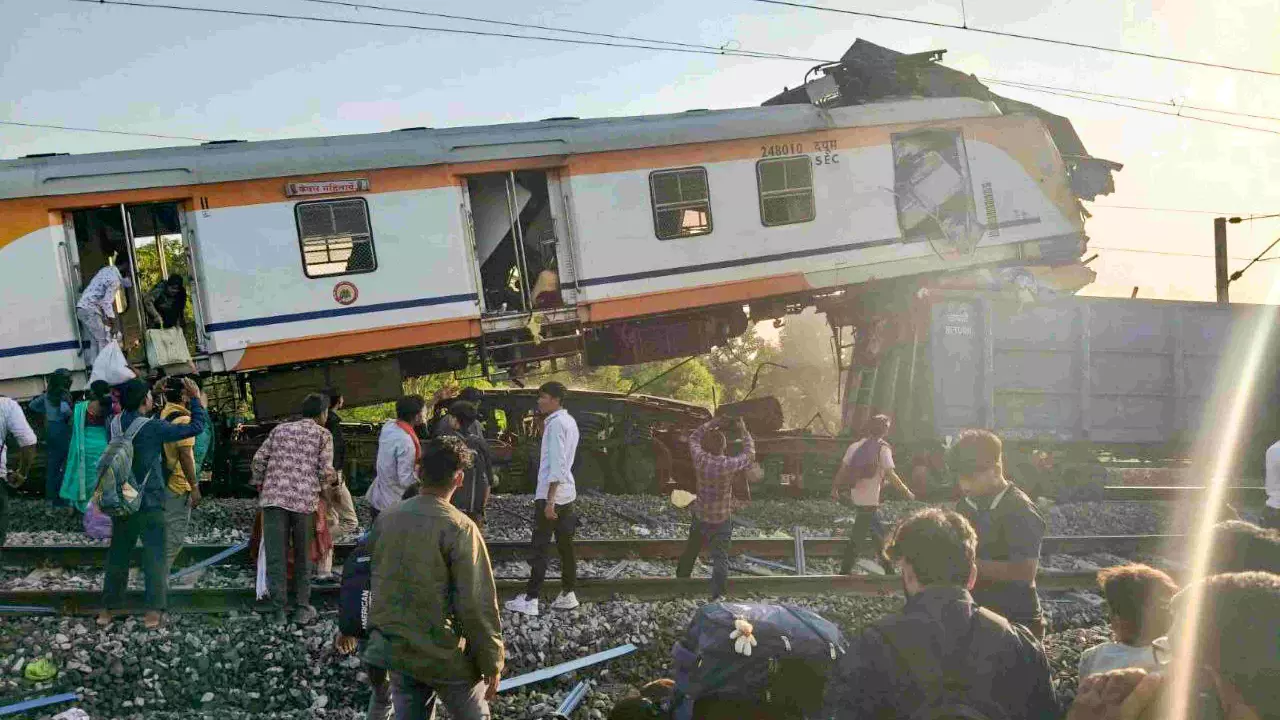 Train collided with a goods train near Bilaspur railway station