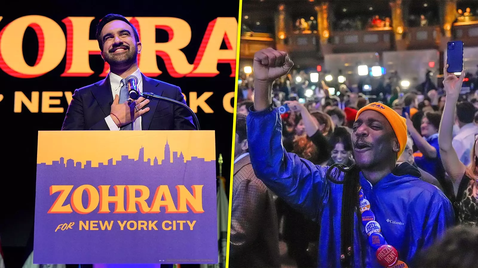 Mamdani wins, and his supporters cheer in New York Mamdani wins, and his supporters cheer in New York