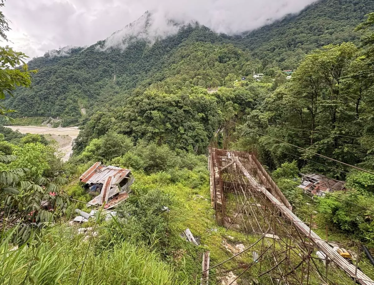 The incomplete new Mantam motorable bridge. Photo by Tshering Eden