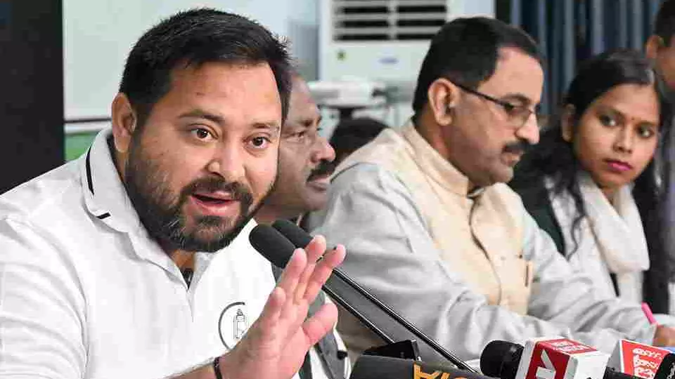 Tejashwi rejects exit poll predictions of NDA calls it BJP directed