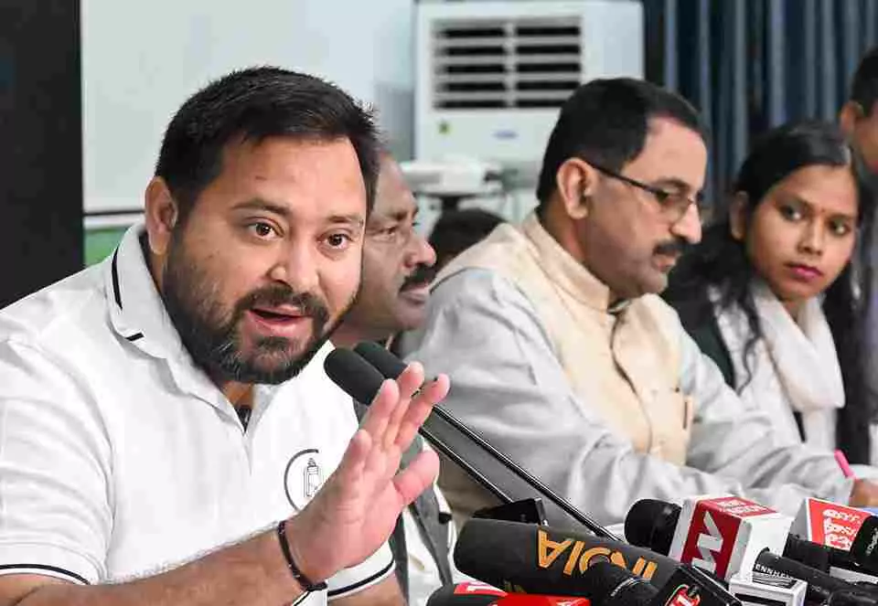 Tejashwi rejects exit poll predictions of NDA calls it BJP directed