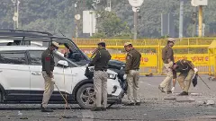 police inspect site after Delhi car blast