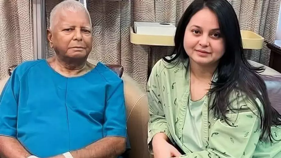 Rohini Acharya with her father Lalu Prasad