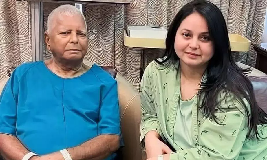 Rohini Acharya with her father Lalu Prasad