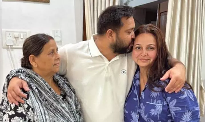 Rohini Acharya with her brother Tejashwi Yadav