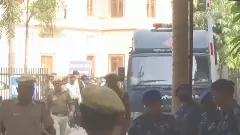 Amir Rashid Ali was produced in the Patiala House courts complex amid tight security Amir Rashid Ali was produced in the Patiala House courts complex amid tight security