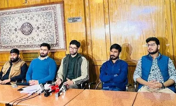 JKSA representatives addressing media - kashimiri students appeal to PM Modi