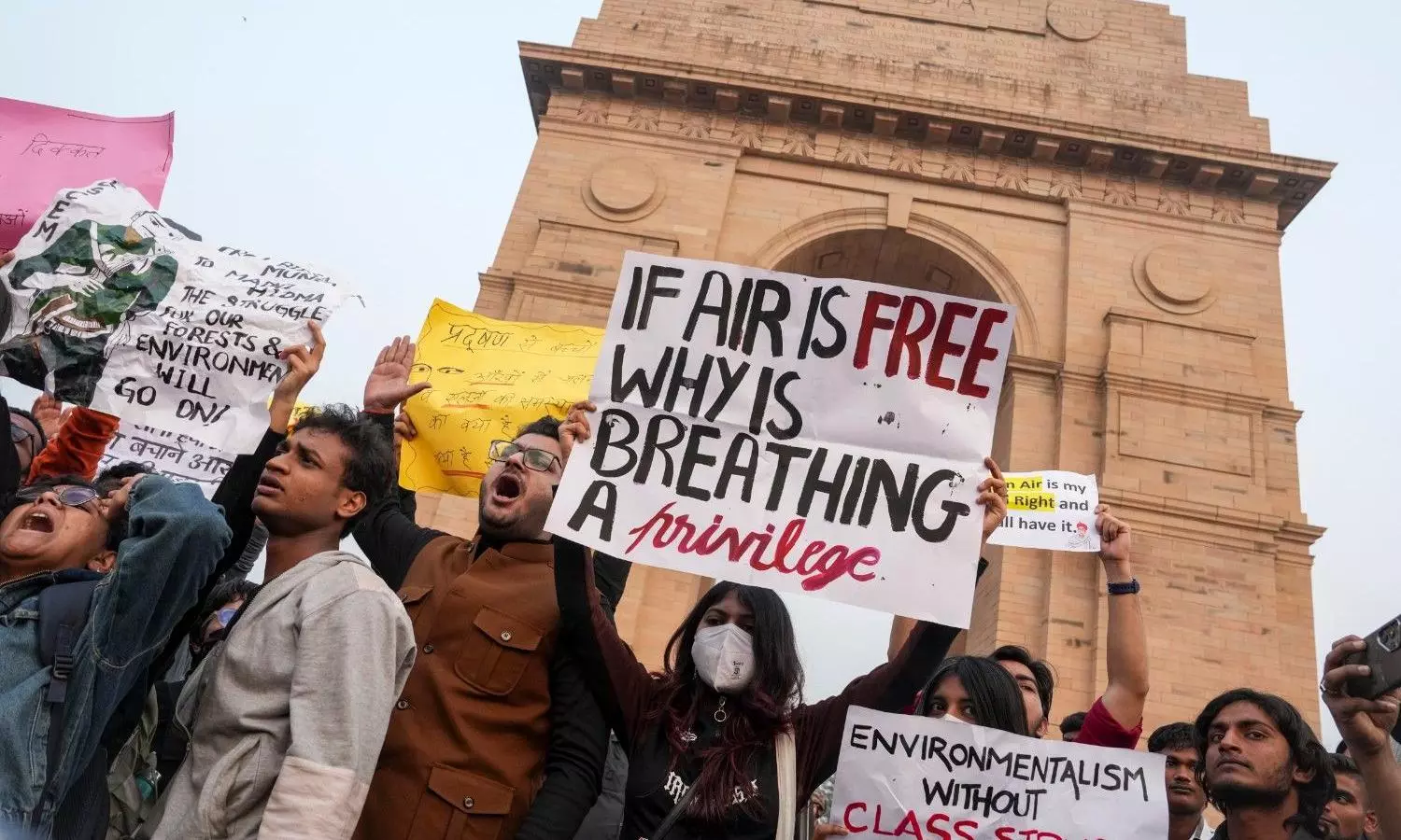Protest against Delhi air pollution