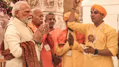 Prime Minister Narendra Modi with RSS chief Mohan Bhagwat offers prayers at the Ram Temple in Ayodhya