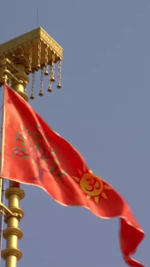 PM Modi hoists saffron flag at Ayodhya Ram temple PM Modi hoists saffron flag at Ayodhya Ram temple