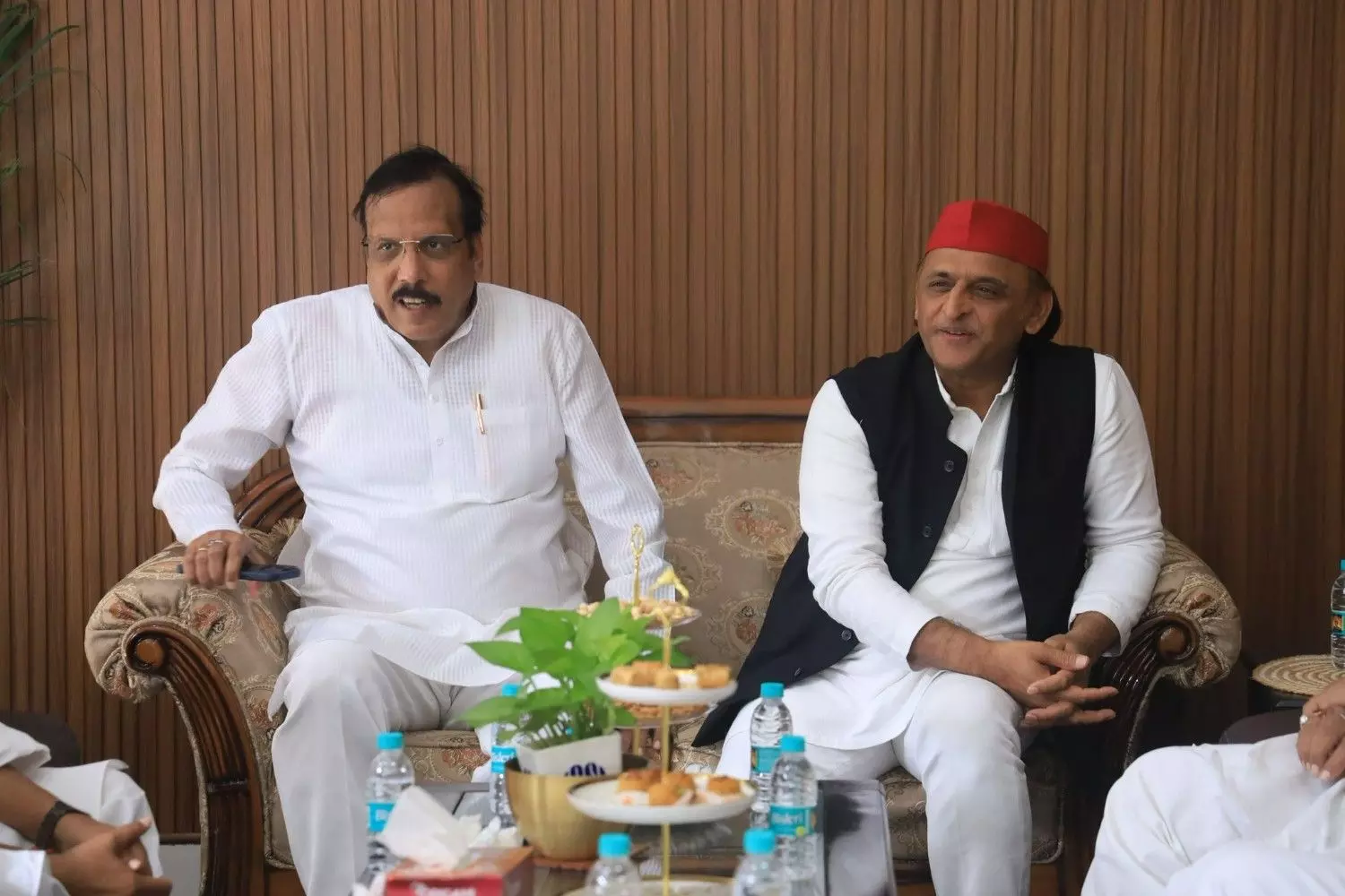 Samajwadi Party (SP) MP Rajeev Rai (left) with party chief Akhilesh Yadav Samajwadi Party (SP) MP Rajeev Rai (left) with party chief Akhilesh Yadav