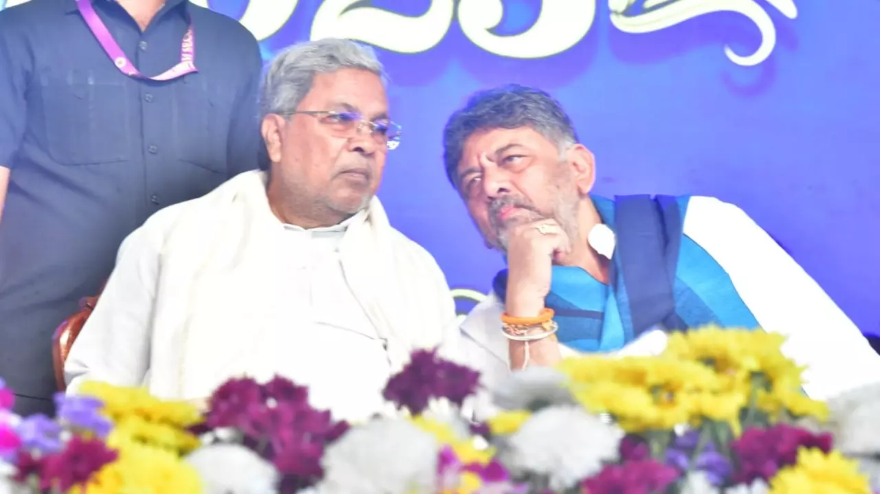 Karnataka CM Siddaramaiah and his deputy DK Shivakumar