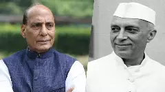 Rajnath Singh and Jawaharlal Nehru