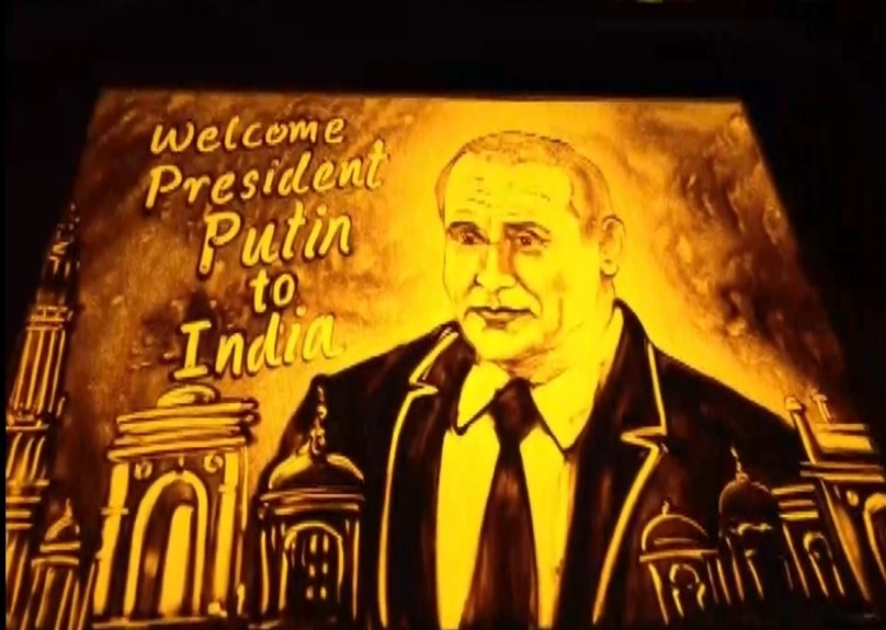 Odisha artist’s sand animation, exhibitions mark warm welcome for Putin