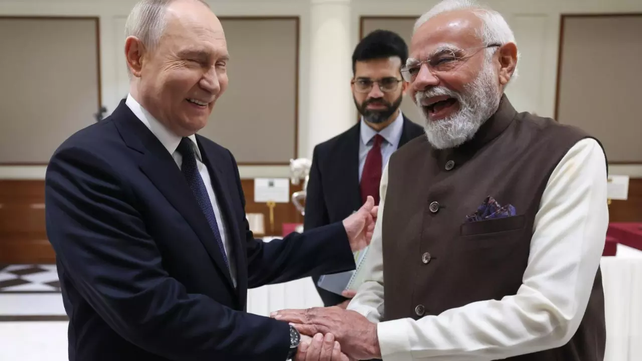 Russian President Vladimir Putin and Prime Minister Narendra Modi