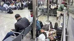 stranded passengers at airport