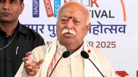 Mohan Bhagwat, RSS Chief, at a Nagpur event