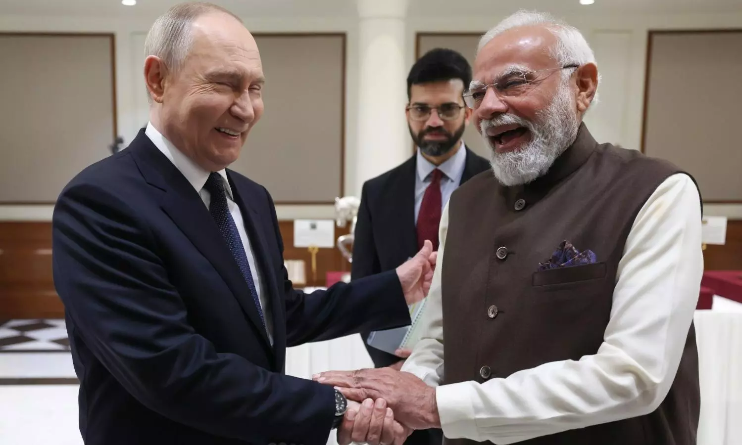 Russian President Vladimir Putin and Prime Minister Narendra Modi