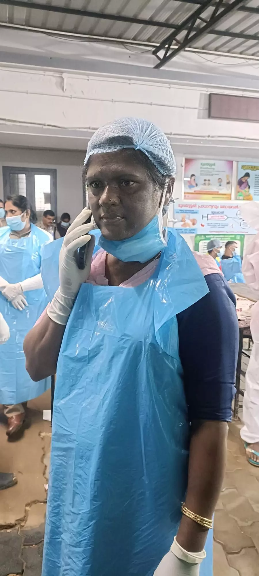 Shyja Baby, during rescue operations for the 2024 Wayanad landslide victims. Photo: By Special Arrangement Shyja Baby, during rescue operations for the 2024 Wayanad landslide victims. Photo: By Special Arrangement