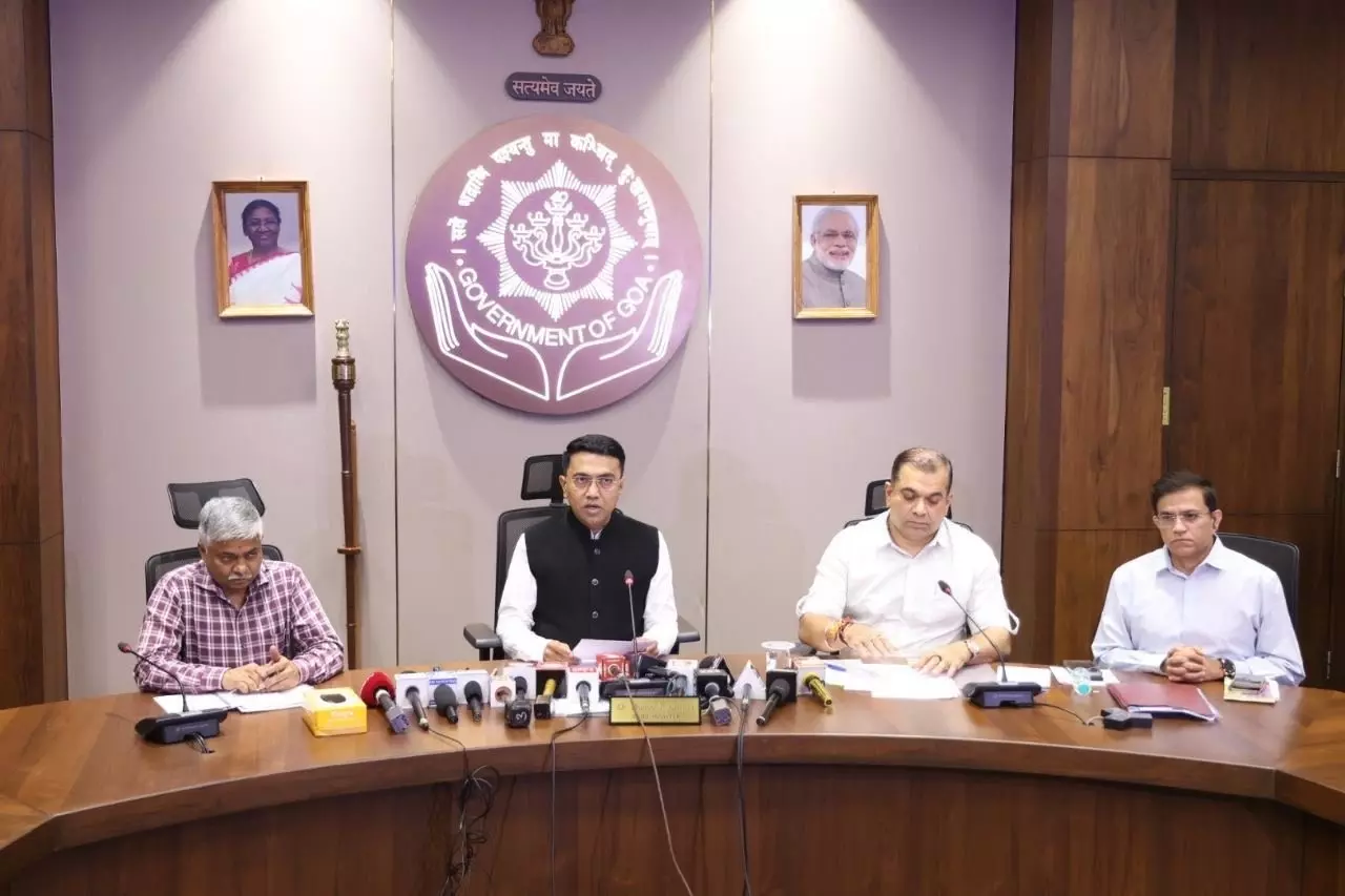 Goa CM Pramod Sawant in an official meeting