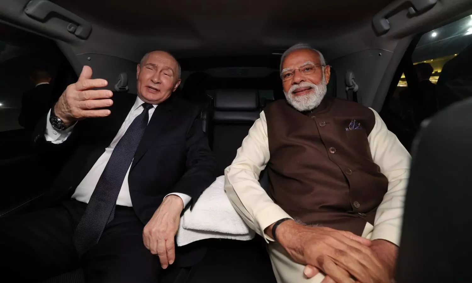 Prime Minister Narendra Modi and Russian President Vladimir Putin shared a car journey